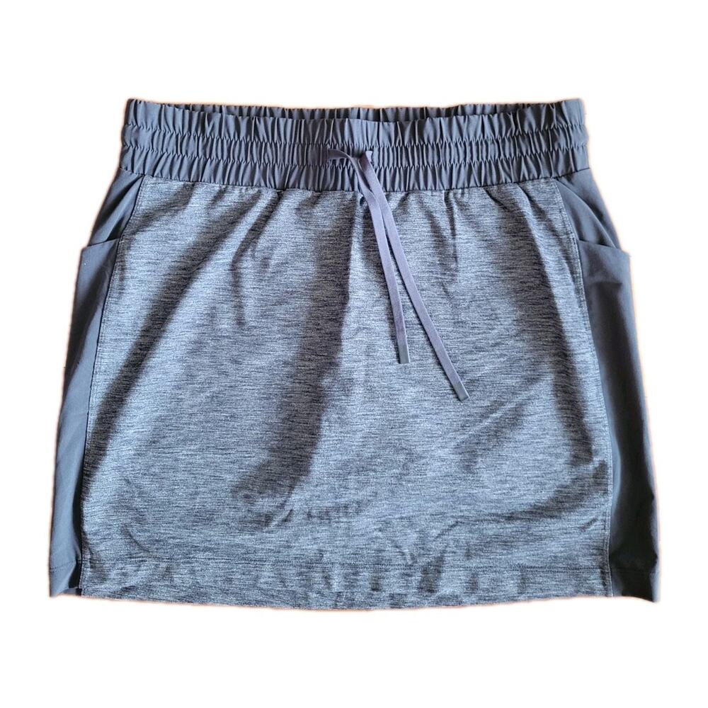 Athleta Excursion Hybrid Skort Womens LT Medium Tall Charcoal Gray Pull On